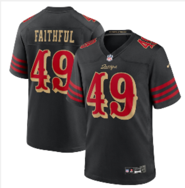 Men San Francisco 49ers #49 Faithful black 2025 Nike NFL Jersey 005->san francisco 49ers->NFL Jersey